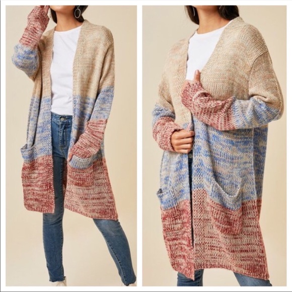 Multiyarn Cardigan with Front Pockets - Picture 2 of 8